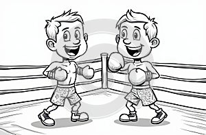 A Coloring Sheet Of Two Boxers At 2-1-2024