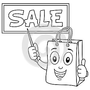 Coloring Shopping Bag with Sale Board