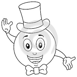 Coloring Smiley with Top Hat and Bow Tie