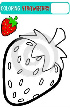 Coloring strawberry editable vector eps file photo