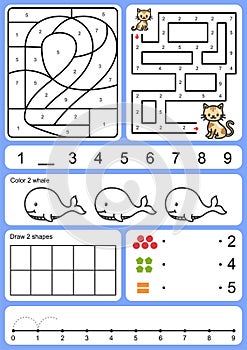 Coloring, tracking, matching and drawing object of number