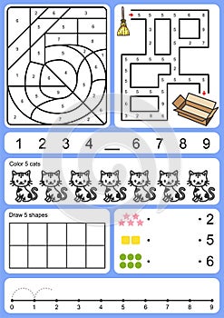 Coloring, tracking, matching and drawing object of number
