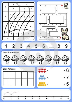 Coloring, tracking, matching and drawing object of number