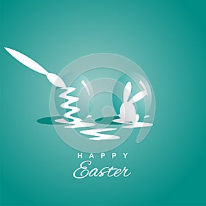 Coloring two Easter eggs sea green background