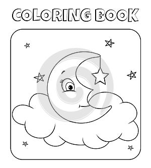 Coloring vechely bright rainbow after the rainnight moon coloring page with bows and stars