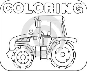 Coloring Tractor Cartoon