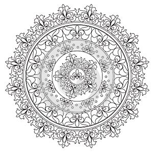 Coloring Vintage Abstraction Mandala