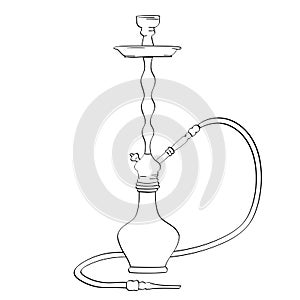 Coloring on a white background. Object hookah raster