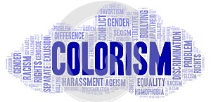 Colorism - type of discrimination - word cloud