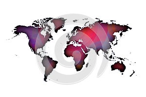 Colorist worldmap with perimetral shadows.