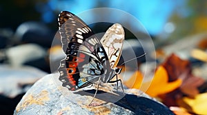 Colorized Butterfly In Fall: A Photo-realistic Unreal Engine 5 Masterpiece