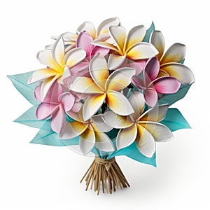 Colorized Plumeria Bouquet Artistic Paper Flowers From Tonga