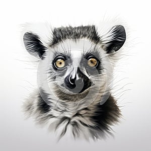 Colorized Speedpainting Of A Young African Lemur In A Caricature Style photo