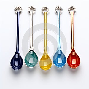 Colorized Stainless Steel Spoons By Annie Sewell - A Photorealistic Still Life Collection