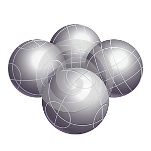 Colorless bocce balls made of metal or plastic vector