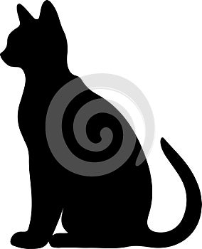 Colorpoint Shorthair Cat Black Silhouette Generative Ai