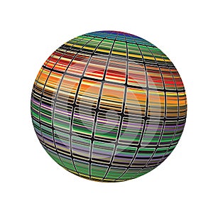 Colors 3D Render Spectrum Stripe Line World Globe Vector Icon Background Illustration