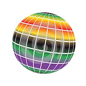 Colors 3D Render Spectrum Stripe Line World Globe Vector Icon Background Illustration