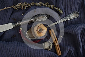 Colors of autumn. Still life with dried fruits.