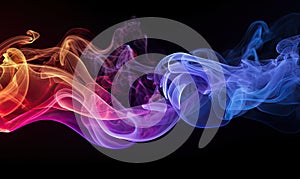 Colors blend and swirl in the air, creating a captivating display of floating smoke