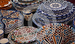 The colors of the ceramics in the markets of the East