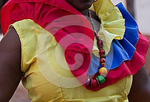 The colors of the clothes of the Palenqueras de Cartagena, Colombia photo