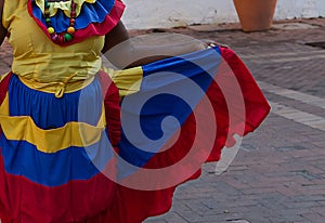 The colors of the clothes of the Palenqueras de Cartagena, Colombia photo