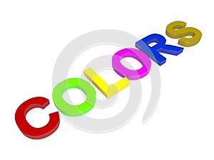Colors colorful word on white