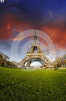 Colors of Eiffel Tower in Paris