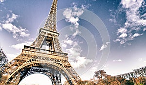 Colors of Eiffel Tower in Winter