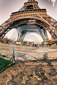 Colors of Eiffel Tower in Winter