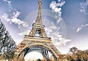 Colors of Eiffel Tower in Winter