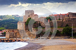 Colors french town and castle Collioure