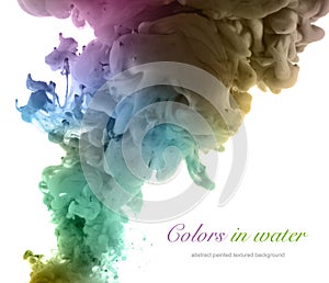 Colors and ink in water. Abstract background.