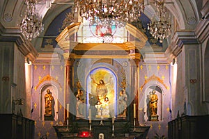 Inside of the church of corte in corsica