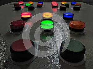 Colors light of botton on a control box.