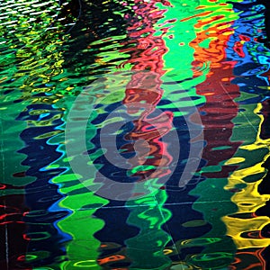 Colors lighting reflexion in water