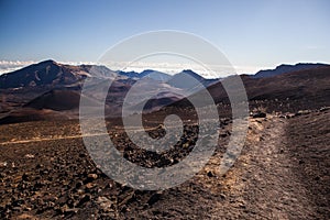 Volcanic crater at Haleakala National Park on the island of Maui, Hawaii.