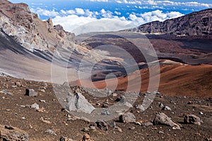 Volcanic crater at Haleakala National Park on the island of Maui, Hawaii.