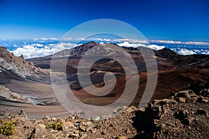 Volcanic crater at Haleakala National Park on the island of Maui, Hawaii.