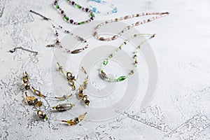 Colors necklaces closeup