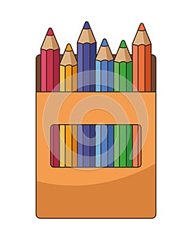 colors pencils packing box