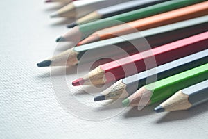 Colors Pencils On White Background