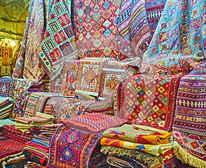 The colors of Persian carpets, Shiraz, Iran