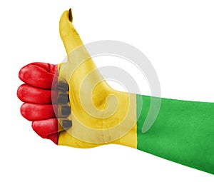 Colors of reggae applied on hand