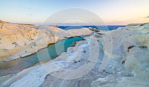 The colors of the Sarakiniko beach