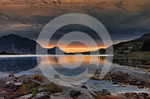 Colors by the sea in OffersÃ¸ya, Lofoten islands.