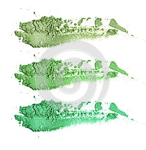 Colors shade green tone eye shadow.