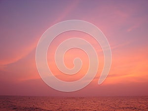 Colors in sky at Dawn at Promenade Beach, Pondicherry photo