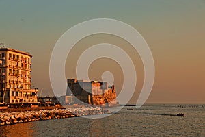 Sunset on the Naples waterfront.